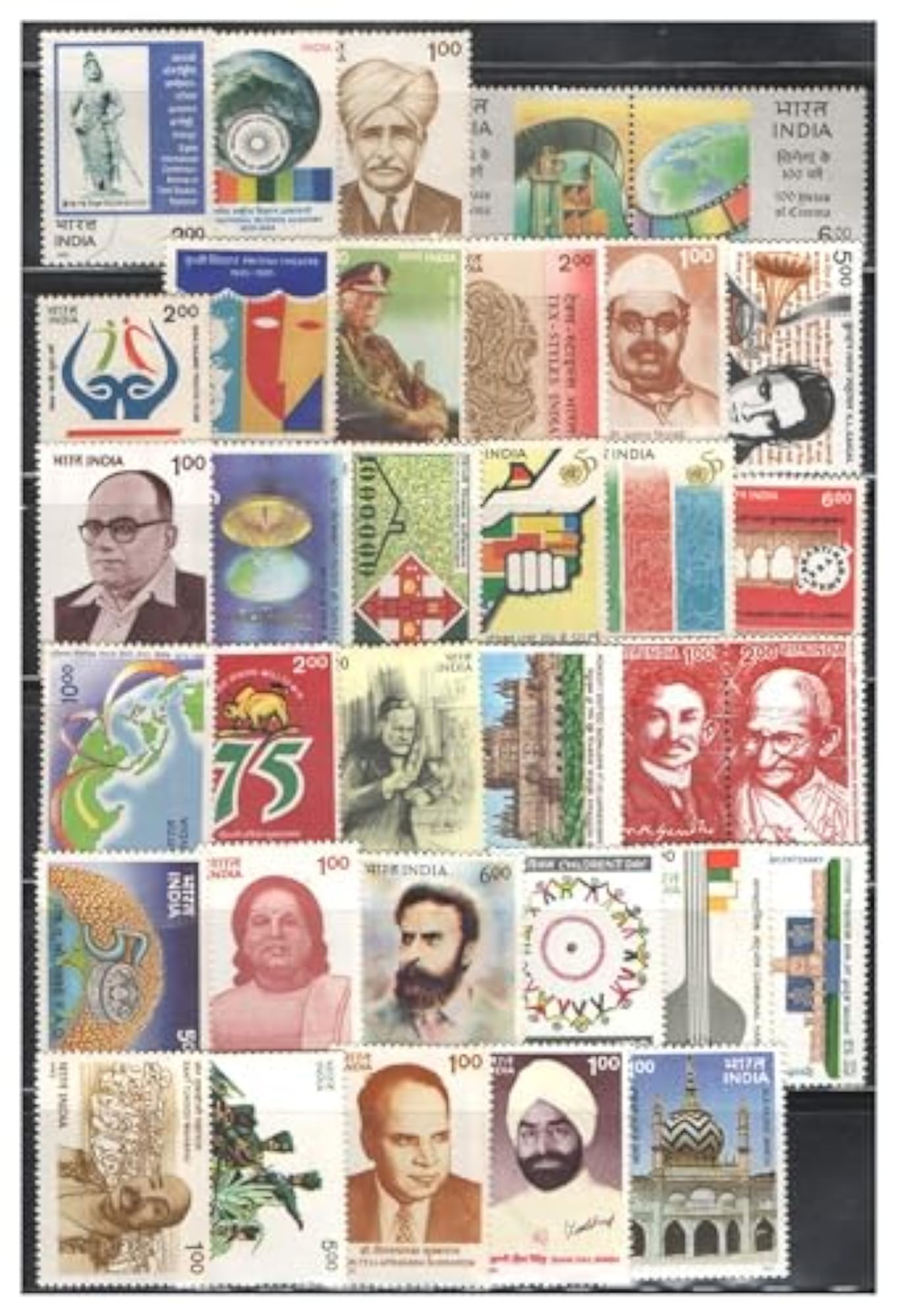 India 1995 Year Pack of 34 Postage Stamps